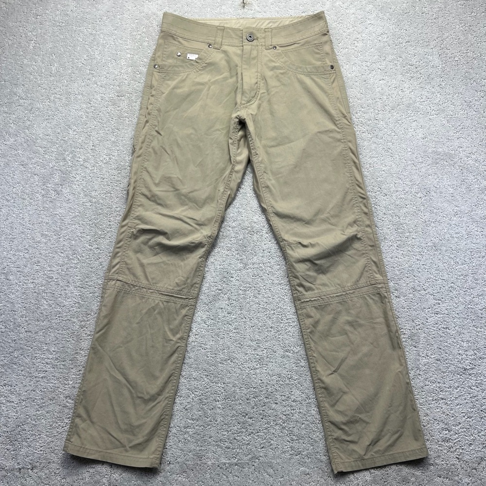 Kuhl Radikl Pants Mens 31x32 Khaki Tan Hiking Technical Stretch Enduro Fabric